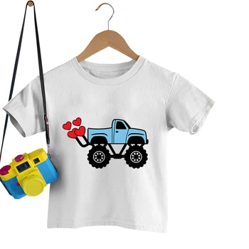 Тениска със забавна камион-чудовище за момчета, Градинска дрехи с принтом 