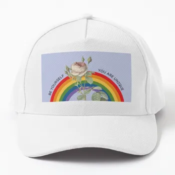 Бели Прашни-розово бейзболна шапка на Rainbow Pride, шапки Sunhat за ръгби, летни шапки, Дамски мъжки Шапка