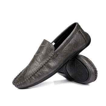 Луксозна марка мъжки Ежедневни обувки от велур, Лоферы, Мокасини, Дишащи слипоны, черна гумена нескользящая обувки за шофиране, Размер 45