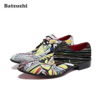 Batzuzhi/ Новост; Дизайнерски мъжки обувки; Модни кожени модела обувки; Мъжки обувки за рок партита и сватби с кръгла пръсти; Мъжки zapatos de hombre