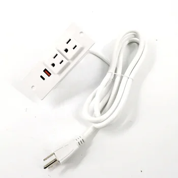 - Вградени скрити маса USA power strip с подплата за свързване към контакт с бързо зареждане с USB-c за офис бюрото