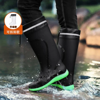 Мъжки модни външни непромокаеми обувки с висок берцем, нескользящая ежедневни обувки за ходене, Водоустойчив непромокаемая обувки, непромокаеми обувки