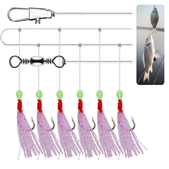 Риболовни куки Вдигнете своя опит риболов на ново ниво с помощта на 6 бр. веревочных куки Sabiki Rigs с светящимся дизайн