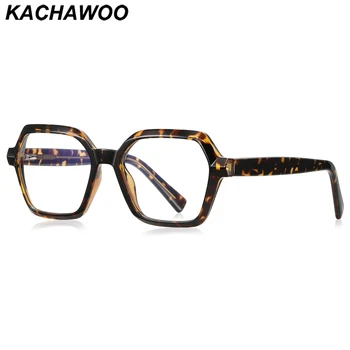 Шестоъгълник очила Kachawoo, синьо светофильтр, голяма дограма, ацетатная дограма TR90, дамска мода, европейски стил, леопардовый лилаво