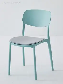 Стол домашен лек луксозен стол за хранене в скандинавски стил с лесен съвременната облегалка, бяла трапезна маса и стол, штабелируемый работен стол за спални