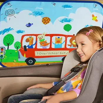 Сенника на прозореца на колата, защитени от uv Странични стъкла, Теплозащита, Дишаща cartoony козирка за детски превозни средства, пътуващи по работа