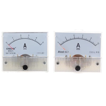 Търговците на дребно 85C1 DC 0-10A Правоъгълен Аналогов Панел Амперметър и 85C1-A Аналогов Панел измервателният ток dc 5A Амперметър