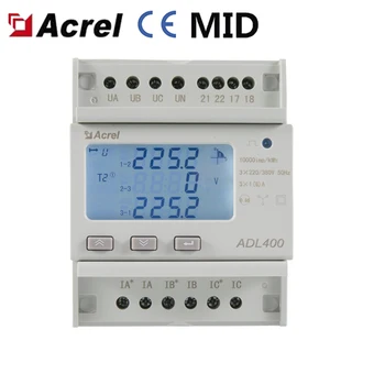 Трифазни брояч на енергия Acrel ADL400 с RS485 и Modbus RTU, клас на точност 0,5, съвместимост с CT