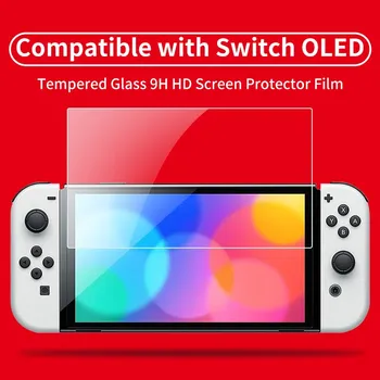 защитно фолио от закалено стъкло 3шт, съвместими с Nintendo Switch OLED 9H HD Прозрачен защитен филм за аксесоари Switch OLED
