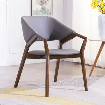 Трапезни столове от сиво дърво С Модерен Кожен Подлакътник, Италианско Дизайнерско Офис стол, Мебели за спалня Clear Silla Comedor За дома