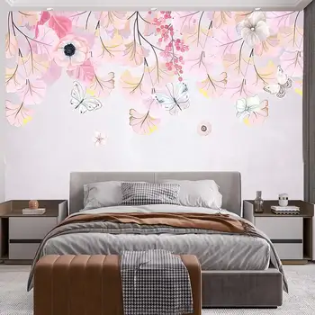 Nordique moderne rétro lumière luxe plantes fleurs personnalisé 3D murale chambre salon canapé TV fond d ' écran