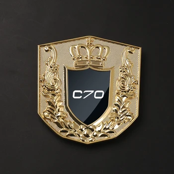 Етикети към предната решетка на колата под формата на корони, метални етикети на предната решетка на автомобила за Volvo C70 с логото на аксесоари за автомобили