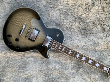 В наличност нова китара lp black standard star custom, хромирани фитинги, електрическа китара, хром звукосниматель, тампон за китара от розово дърво