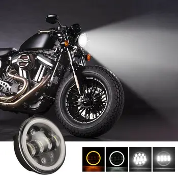 Нова ярка 80 W 5,75 Инчов кръгла led проекционная фар за мотоциклети, черна