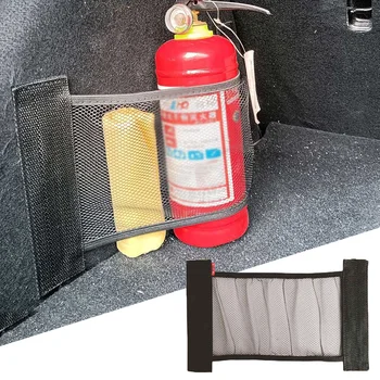 Еластична мрежа за багажника на колата, Фиксирани Колани, Органайзер за интериора на Колата, Мрежа за съхранение на Пожарогасител, чанта за закрепване на облегалката на седалката, Автоаксесоари