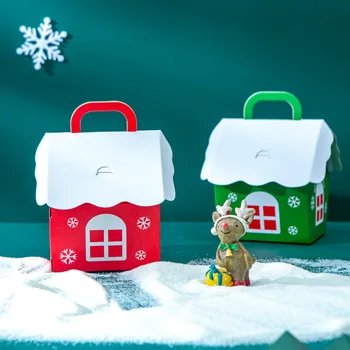 Кутия шоколадови бонбони Коледни евтини крафткоробки Коледно опаковане на Коледни торбички на едро опаковки за храни Кутия за носене Опаковка