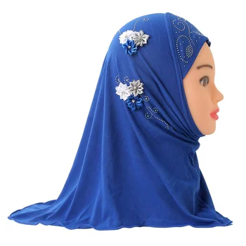 Красив шал за момиченце от 2 до 6 години, арабски шапка с шест цветя, покривало за момиченце, H075