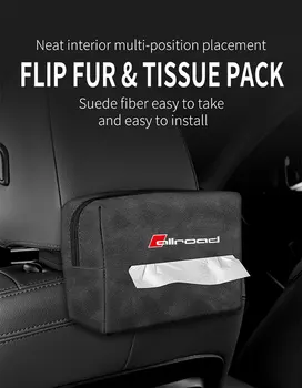 Автомобилна замшевая чанта за салфетки, защитен калъф за Audi Allroad, кутия за салфетки на облегалката на автомобилни седалки, интериорни Аксесоари