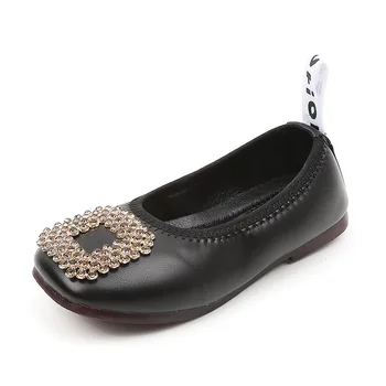 CUZULLAA/Пролетно ежедневни обувки за момичета с блестящи кристали за момичета, Елегантни обувки на равна подметка, без закопчалка, Размер 21-35