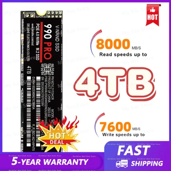 100% Оригинална Марка 990PRO SSD M2 2280 PCIe Gen 4,0x4 NVMe 1 TB И 2 TB 4 TB SSD Вътрешен твърд диск За Преносим КОМПЮТЪР PS4