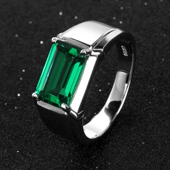 Сребърна луксозна квадратна пръстен S925, ново просто модерен бизнес откритие, регулируем пръстен, властное мъжки годежен пръстен, бижута