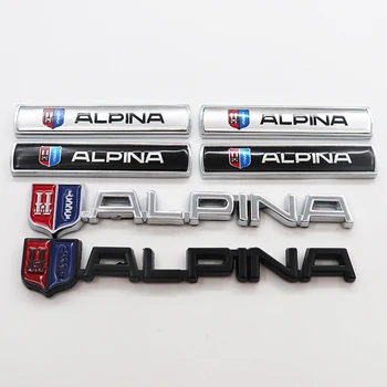 1бр 3D емблема на ALPINA Предна решетка, метална логото на колата, странични иконата, творческа обстановка, стикер с емблемата на задния багажник, аксесоари за подреждане