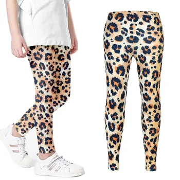 Детски гамаши за момичета, ежедневни панталони-молив с леопардовым принтом и цветен модел, Сладки тесни панталони за деца, от 2 до 9 години