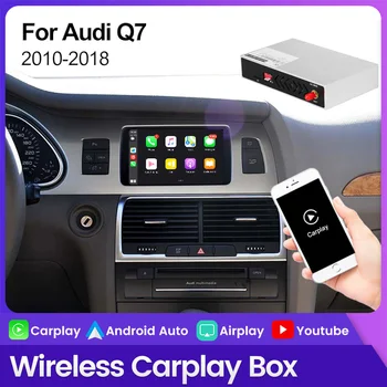 Безжична автоматична скоростна интерфейс на Apple Carplay Android за Audi Q7 2010-2018, Модул за управление Siri, Актуализация на Spotify GPS, екран OEM
