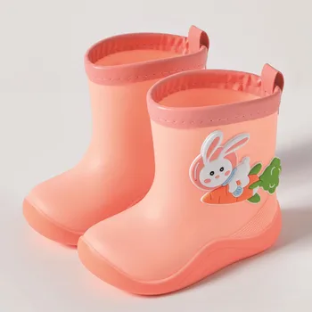 Сладък заек с анимационни герои, Непромокаемая обувки, Детски непромокаемая обувки за момчета и деца, зимни обувки за момичета, Кожени обувки за деца