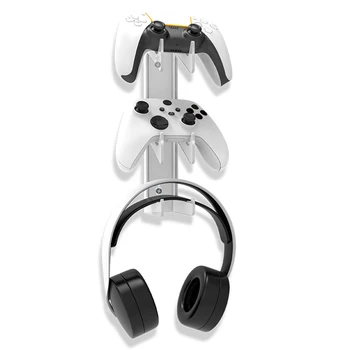 Прозрачен скоба за игрален контролер, Гъвкави стенни поставки за геймпада и слушалки, както спестявайки място за PS4/PS3/Xbox/Switch