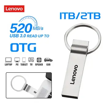 Мини флаш памет Lenovo USB 512 GB, 1 TB И 2 TB, USB 3.0, USB-C, устройство за Съхранение на стоки с двойно предназначение, U-диск, Висока скорост на четене и запис, Преносима памет