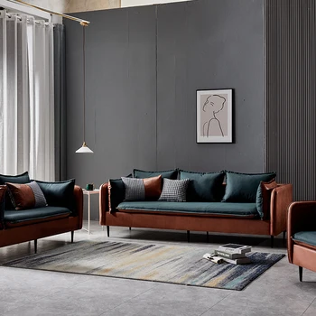 Модерен, 3-местен разтегателен диван за хол, Ретро италиански дизайн, разтегателен за възрастен, Дълго Стол, Открит Салон, мебели за дома за спални