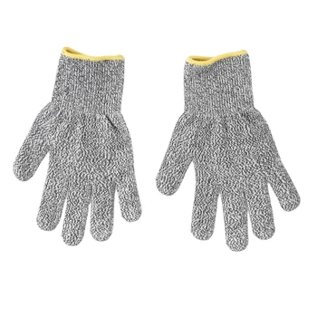 3 Чифта сиви ръкавици със защита от порязване, висока устойчивост на гумата, лесно стираемые ръкавици за кухня за рязане и градинарство