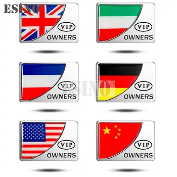 Автомобилен Стайлинг Великобритания САЩ Германия Италия Национален Флаг VIP Собственик на Метален Цинк Сплав 3D Залепваща Емблемата на Иконата Стикер Термоаппликация Автоаксессуар