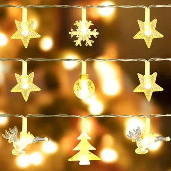 Led Гирлянди Звезда Коледно Дърво, PVC Венец Лампа Открит и Закрит Сватбен Задния Двор Висящ Декоративен Светлина Низ от Коледни Подаръци