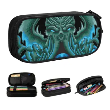 Молив случай Cthulhu Monster за момичета и момчета с голям капацитет Lovecraft Mythos чанта за химикалки в кутия за канцеларски материали