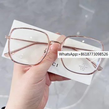 Рамки за очила M2670 със защита от синя светлина, голяма квадратна, голямо лице, на външния вид, отслабване, градинска картина, плоски лещи, дамски късогледство