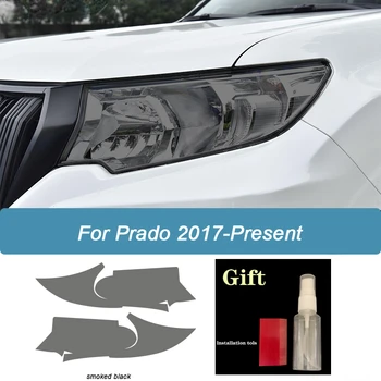 За Toyota Land Cruiser Prado 150 2017-На Опушен-Черно Обертывании Vinyl Прозрачен Стикер От TPU Защитно Фолио За автомобилни Фарове