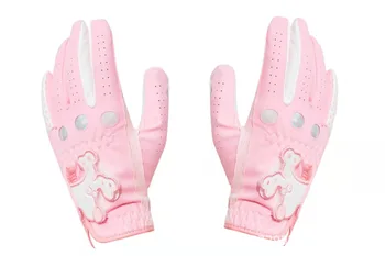 Ръкавици за голф MUsports, дамски ръкавици от овча кожа, Една двойка естествени противоскользящих, износоустойчивост и дишането ръкавици за лява и дясна ръка