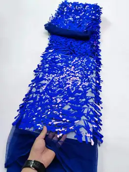 Най-новата африканска лейси плат с 3D аппликацией от пайети 2023, Висококачествена дантела материал, Френска Нигерийская лейси плат За дамско вечерна рокля