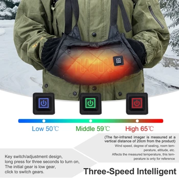 Електрическа топло за ръце с топъл, чанта-топло, ръкавица за нощуване на открито с 3 нива на настройка на нагряване, USB-топло за ръце