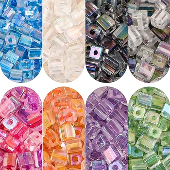 10 г 5 мм, Прозрачни Цветни Стъклени Кубчета и Мъниста от захар, Аксесоари за бижута 