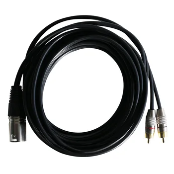 Аудио кабел RCA 2RCA Мъжки към XLR 3-пинов щепсел Cannon Amplifier смесване конзоли AV конектор кабел XLR до двойно RCA кабела 2 м