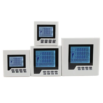 LCD дисплей, фаза 3, 4 проводника A, V, W, кВтч, cos, Hz, Var, мултифункционален електромера с панельным парсера RS485 Modbus-RTU