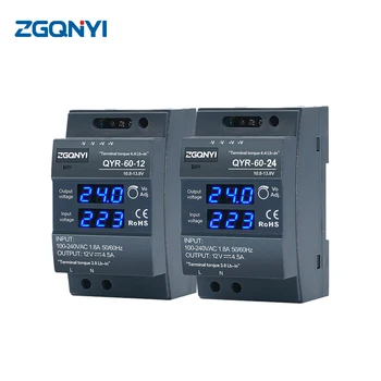 ZGQNYI QYR-60W 12 В 24 В Ключа на Захранването на Din-шина AC-DC Дигитален Дисплей Регулируем Водач Източник на Захранване за led лента