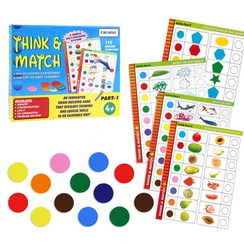 Детски игри за логическо мислене, играчка-пъзел с животни, игра на подбор на цветове и форми, Монтесори, Началото на образователна когнитивна играчки за предучилищна възраст