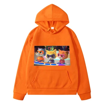 Детски блузи с принтом Super Kitties, есенна руното hoody y2k sudadera, ежедневни яке, пуловер, дрехи за момчета и момичета, hoody с шарени аниме