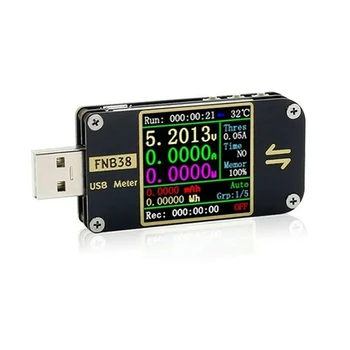 FNB38 Измерване на ток и напрежение USB-Тестер QC4 + PD3.0 2.0 П.П. Протокол за Бързо зареждане капацитет Тест