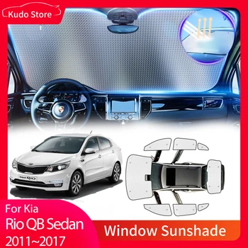 Слънчеви Очила с Пълно покритие за Kia Rio MK3 QB 2011 ~ 2017 Седан, Задни Странични Стъкла, Козирка, Мат, Стъкла, Завеси, Аксесоари За Защита от Слънцето