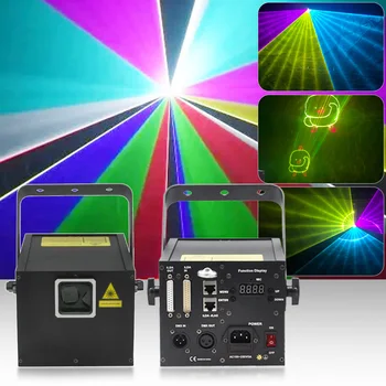 Нов 2 W Анимационен Пълноцветен Лазерен ILDA rj-45 plug XLR Интерфейс 20 К/с Лъч скенер За Клуба, домашно Парти, на Празничното осветление на Сцената, Проектор